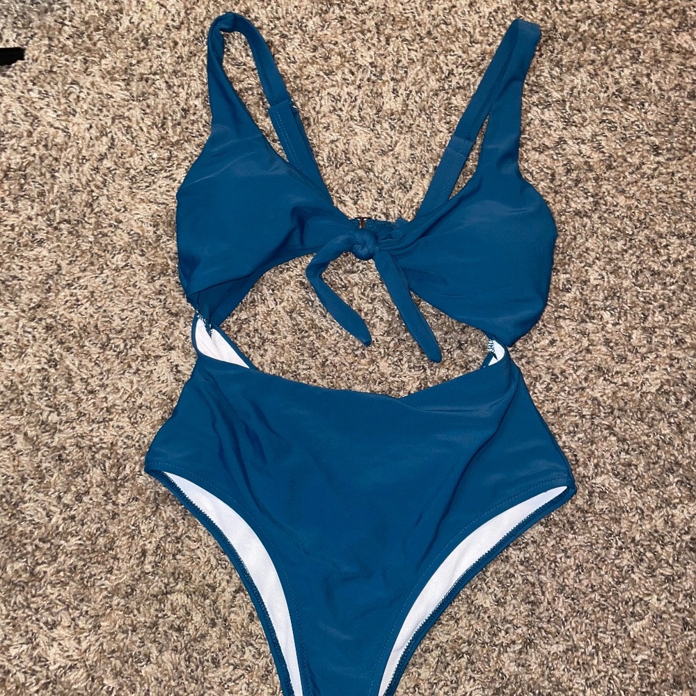 SHEIN Blue Teal one piece swimsuit
